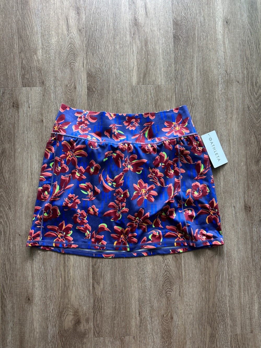 NWT Athleta Slutation Stash High Rise Skort Blue Floral‎ XL